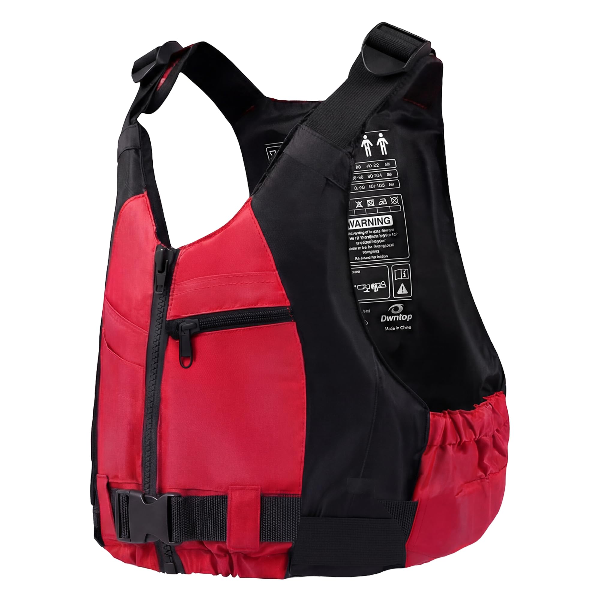 Owntop Buoyancy Aids Adults, Adjustable Buoyancy Jacket Unisex, Swim Vest with Pockets and Crotch Strap for Paddleboarding Kayaking Fishing Watersports - Red M/L