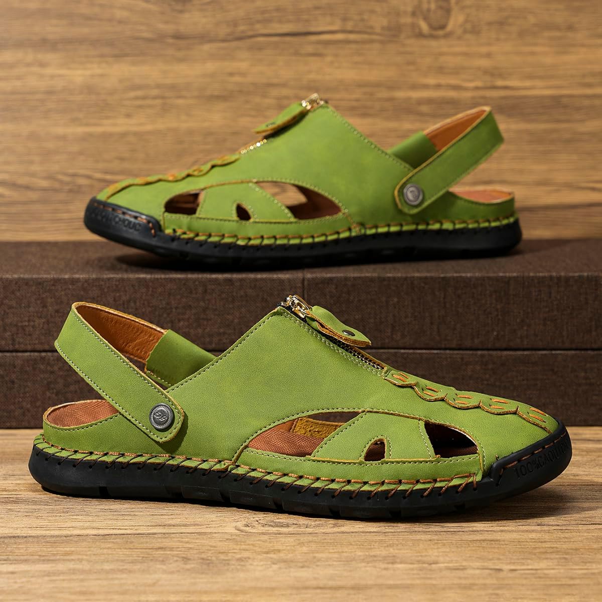 Women's Leather Sandals Adjustable Backstrap Fisherman Sandals Comfortable Outdoor Casual Summer Beach Walking Slippers