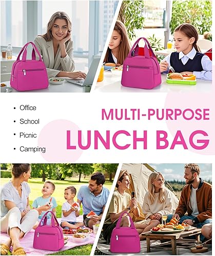 Miniatura 7 de Bolsa de almuerzo, bolsa de almuerzo aislada para mujeres y hombres, lonchera impermeable, bolsa de almuerzo de gran capacidad, reutilizable,