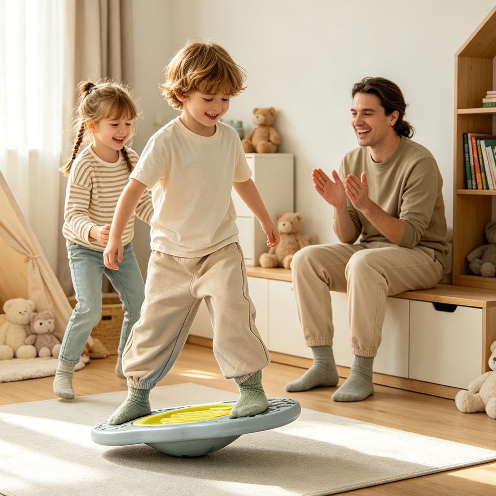 Wobble Board con Labirinto Giocattolo sfidante per l'Allenamento del Core | Tavola Di Equilibrio Per L'Integrazione Sensoriale Per Bambini E Bambine 3-8 Anni Scuola Soggiorno