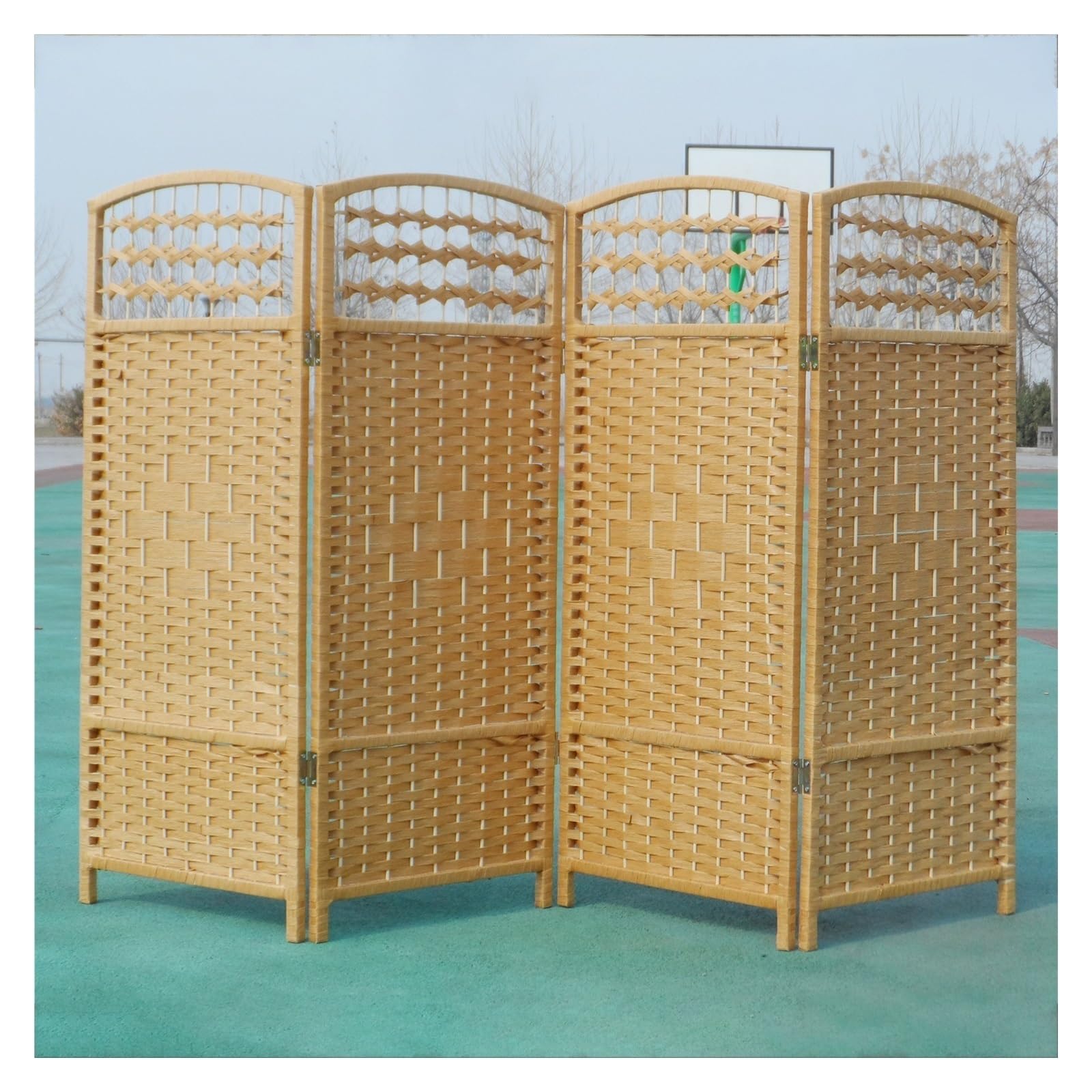 Divisorio Pieghevole per Stanza, divisorio per Stanza in Vimini Intrecciato a Mano, Schermo per la Privacy Indipendente, Doppia Cerniera, Portatile per Camera da Letto, casa e Ufficio (Color