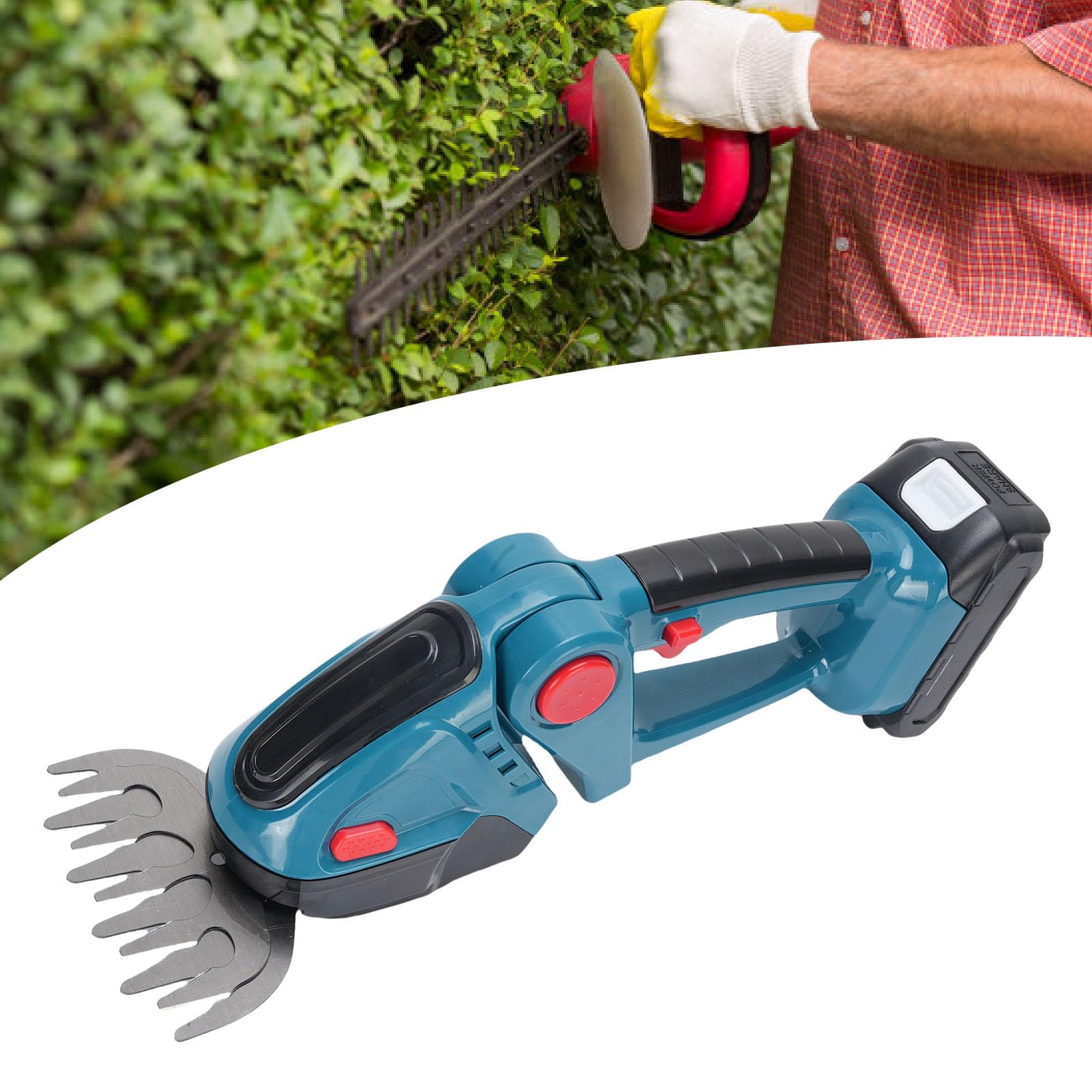 Cuifati Nożyczki Trawne, Wysokowydajny Bezprzewodowy Hedging o Wysokiej Wydajności 550W Trimmer Non -Slip do ogrodnictwa. (wtyczka UE)