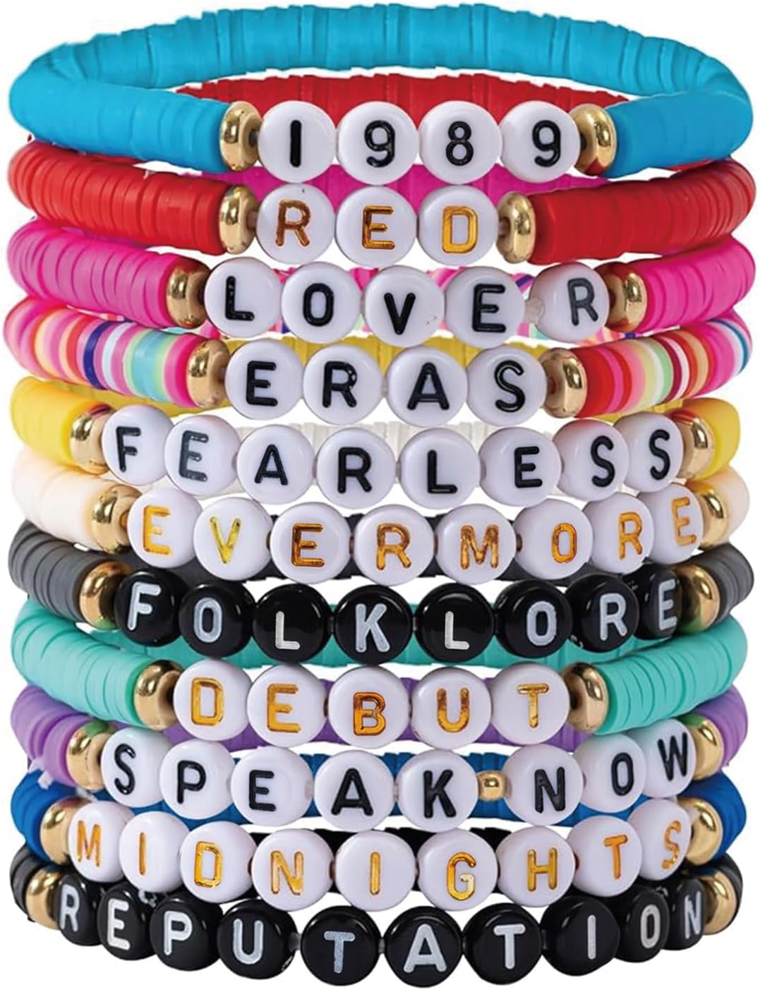 11 Pcs Taylor Friendship Bracelets Set, Fashionable Taylor Merchandise Bracelets, Bohemian Style Letter Bracelet for Women Men, Colorful Friendship Bracelet Concert Souvenirs