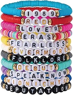 JNGTKL 11 Pcs Taylor Friendship Bracelets Set, Fashionable Taylor Merchandise Bracelets, Bohemian Style Letter Bracelet fo...