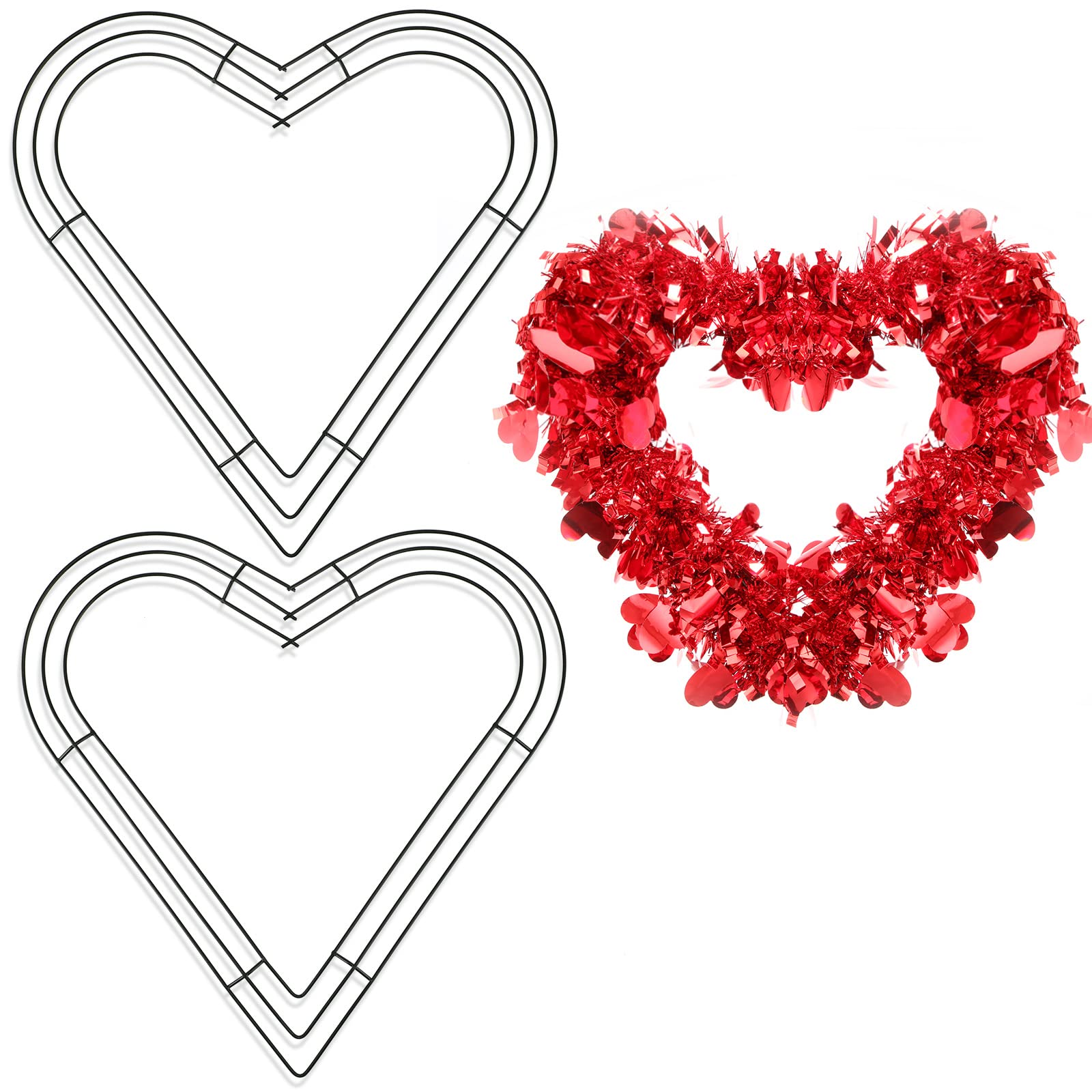 Couronne de fil en forme de coeur pour structure florale stable sans affaissement