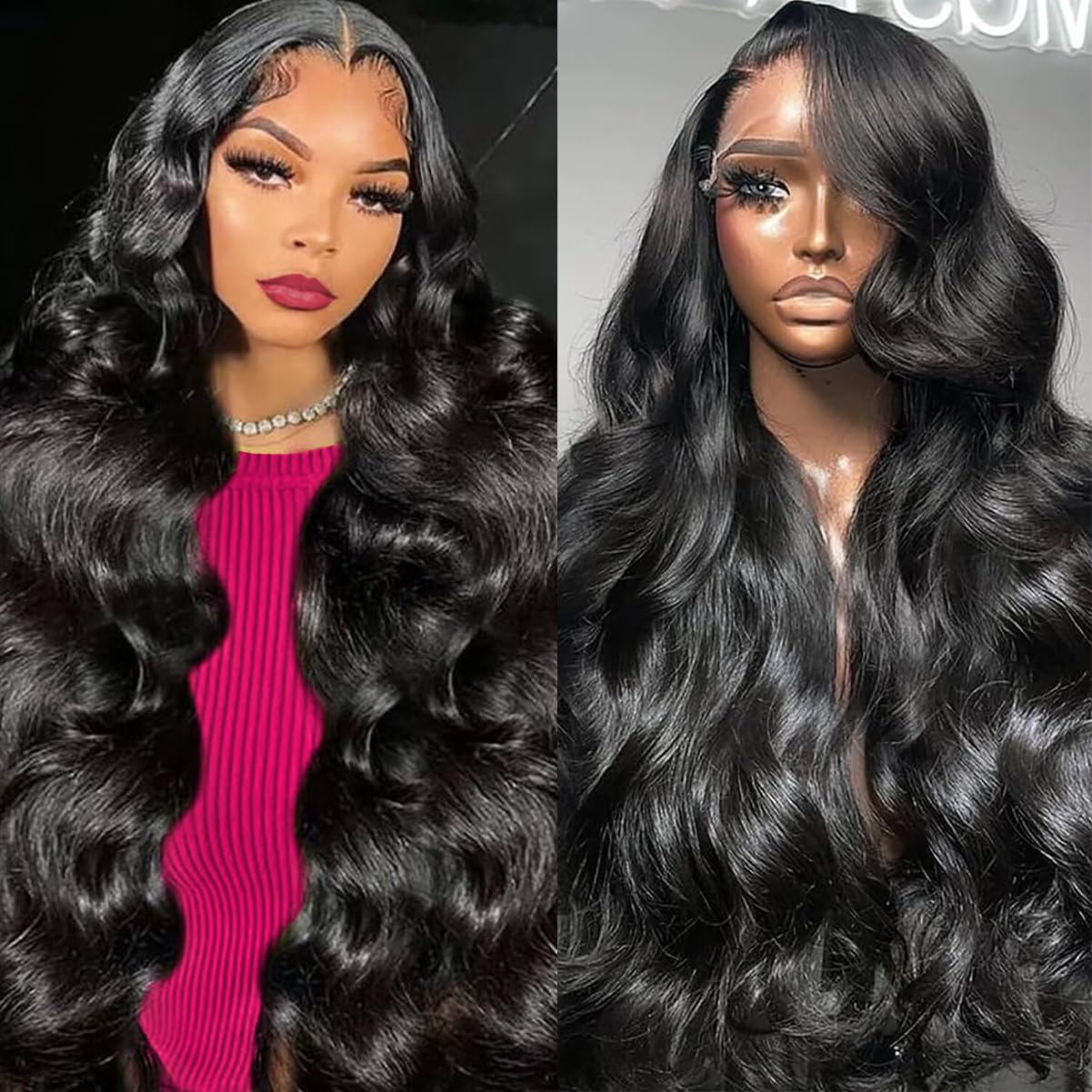 34 Inch Body Wave Lace Front Wigs Human Hair 220% Density Frontal Wigs Human Hair Wigs for Black Women 13x6 HD Lace Front Wigs Human Hair Pre Plucked Glueless Body Wave Wig