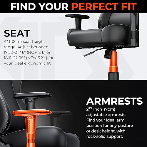 Miniatura 7 de Anda Seat Novis Gaming Chair for Adults - XL Reclining Video Game Chairs, PVC Leather Ergonomic Office Chair, Heavy Duty Back Lumbar Support