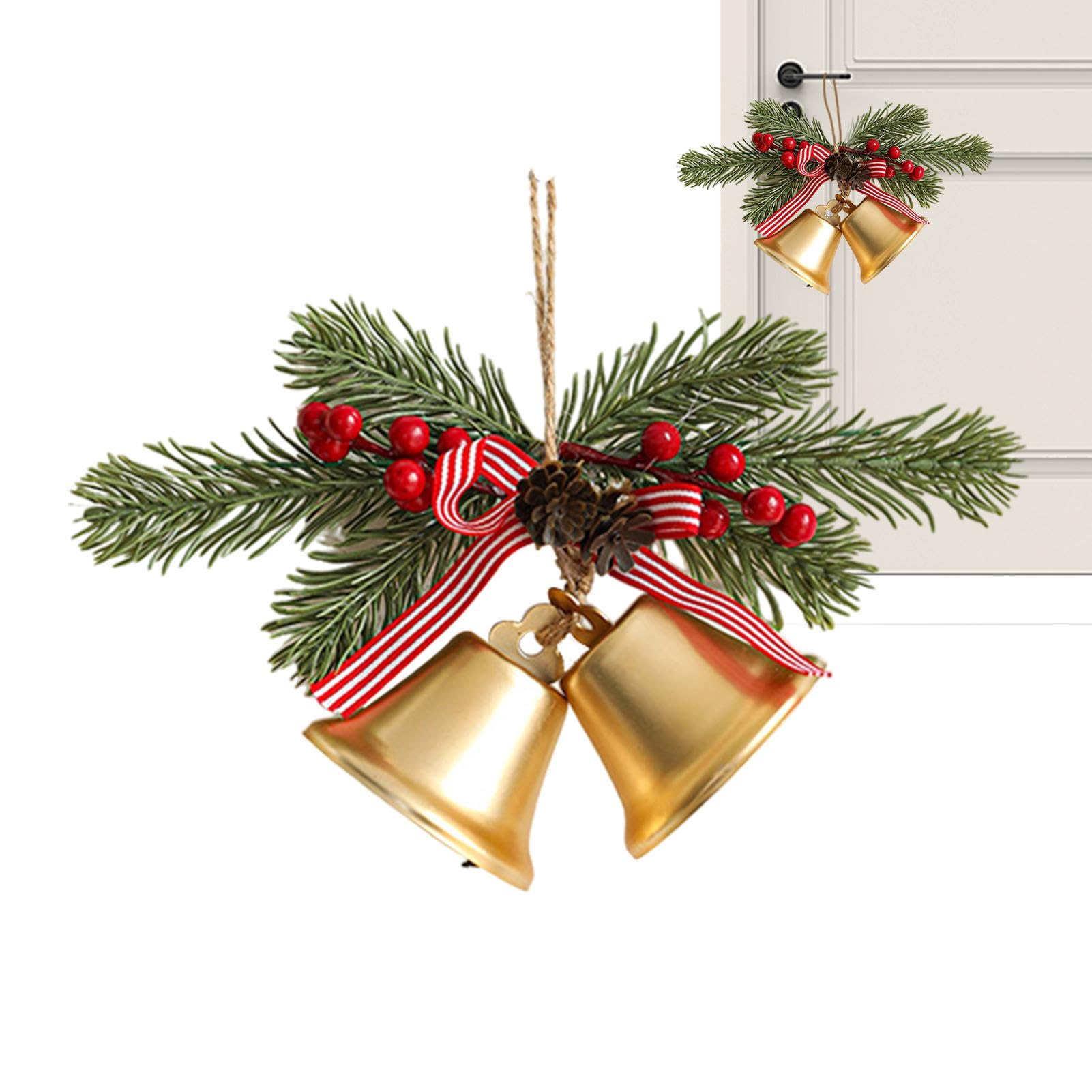Lot De 60 Clochettes Décoratives Pour Sapin De Noël - 30 Mm - Couleurs Rouge, Vert, Argent, Or - Avec Corde De Suspension - 2