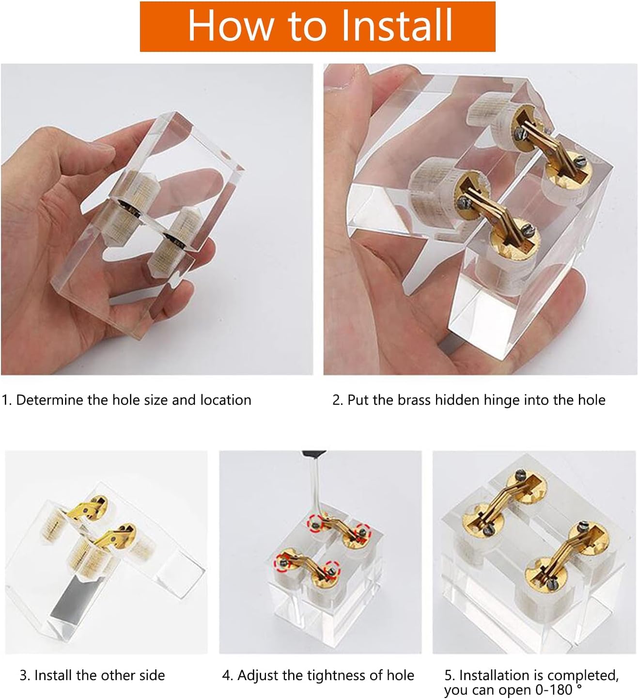 4 Pièces Charnière Invisible En Laiton, 10/12/14/16mm Jeu De