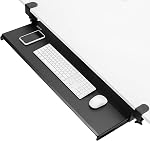 VIVO Extra Long Clamp-on Computer Keyboard and Mouse Under Desk Slider Tray, 34 x 11 inch Pull Out Platform Drawer, Black, MOUNT-KB15EB | Keyboard Tray for Typing, Slide Out Platform, Extra Sturdy C-Clamp Mount System, Computer Drawer, Black Frame