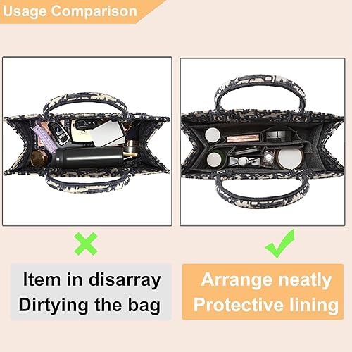 Miniatura 3 de Doxo Organizador de bolso para bolsos, organizador de fieltro para bolso con 2 tamaños, inserto de bolsa compatible con bolsas D grandes para libros