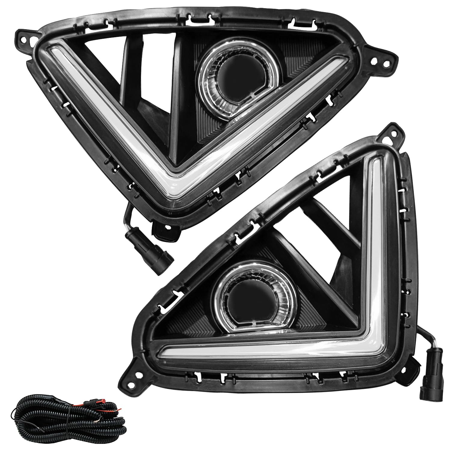 AllExtreme HY-1006E LED Fog Light with High Bright Beam Waterproof Front Bumper Daytime Running Lights Easy Install Car Bulbs for Cars & SUV (2Pcs)