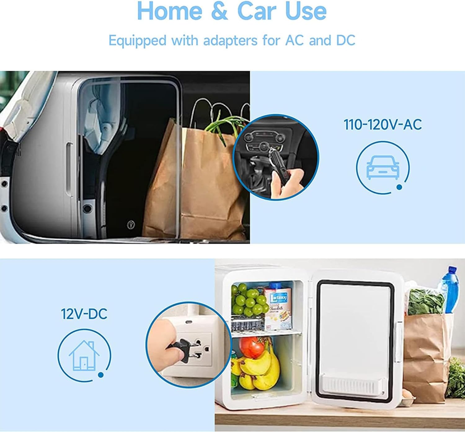 Cosmetic Fridge for Skincare, with Led Mirror, 8L Capacity Car Refrigerator, Hot and Cold, Car and Home Dual Use Mini Desk Fridge, Cosmetic Fridge for Skincare,Pink (White)