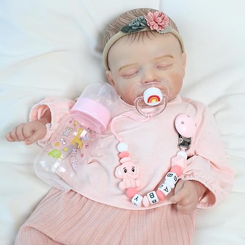 Miniatura 2 de SCOM Reborn Baby Dolls - Juego de accesorios para muñecas  Chupetes magnéticos transparentes arcoíris y biberones reutilizables extraíbles con clips