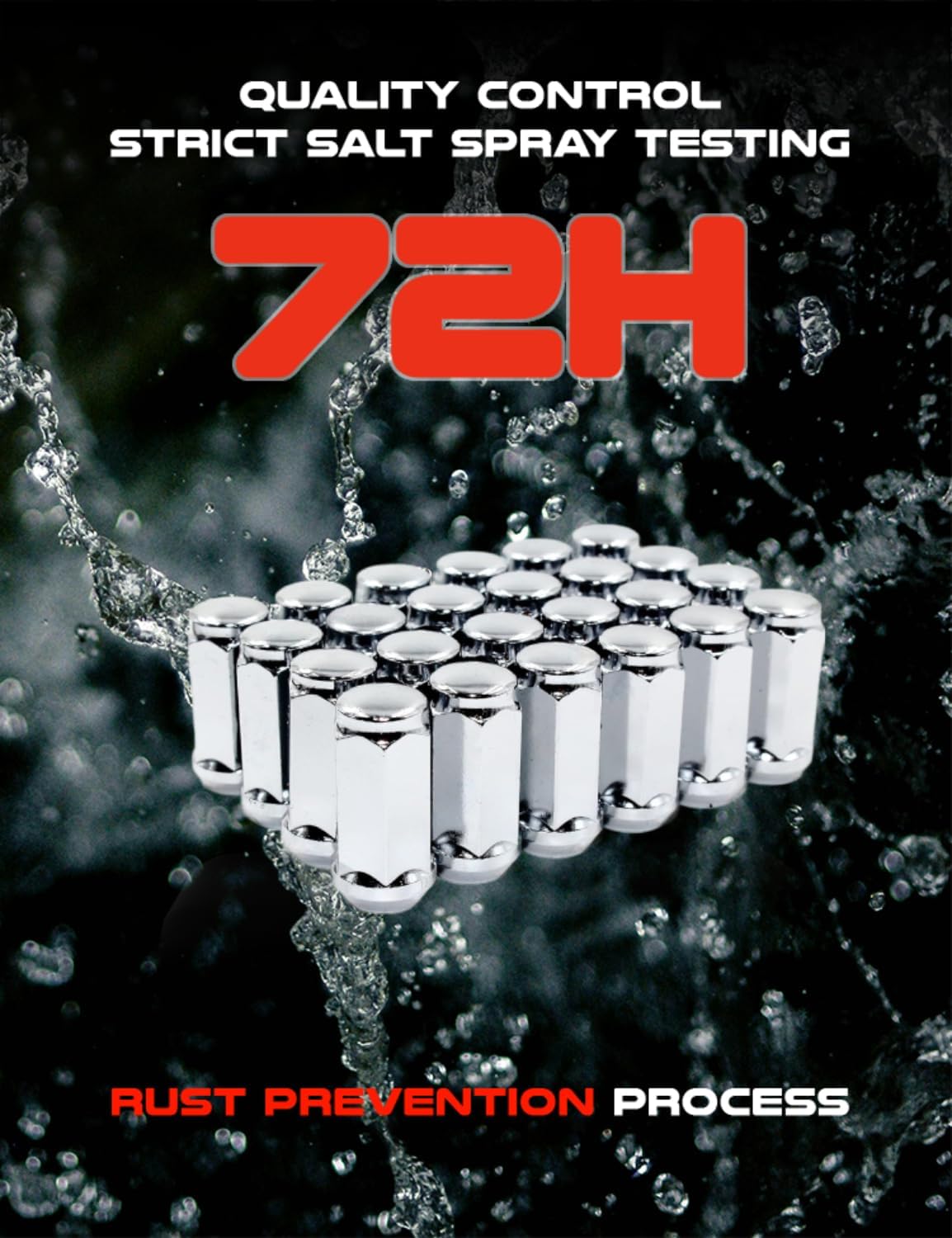 Set of 24 Veritek 14x1.5mm 1.75 Inch 45mm Overall Length 3/4 19mm Hex Chrome Lug Nuts for Buick Chevy Chevrolet GMC Dodge Jeep Nissan Toyota RAM Aftermarket Custom SUV Truck Wheels