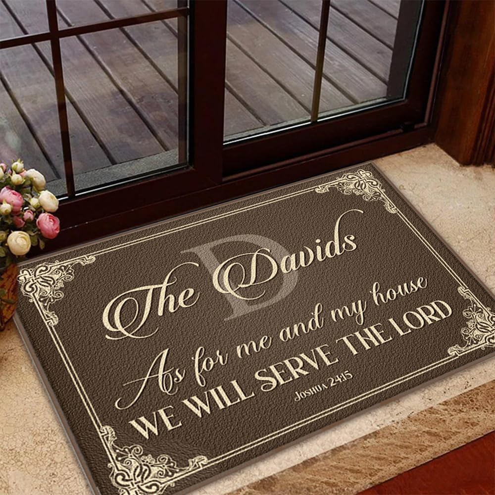 Christian Entrance Doormat - Personalized Welcome Mat for Home - Religious Gift