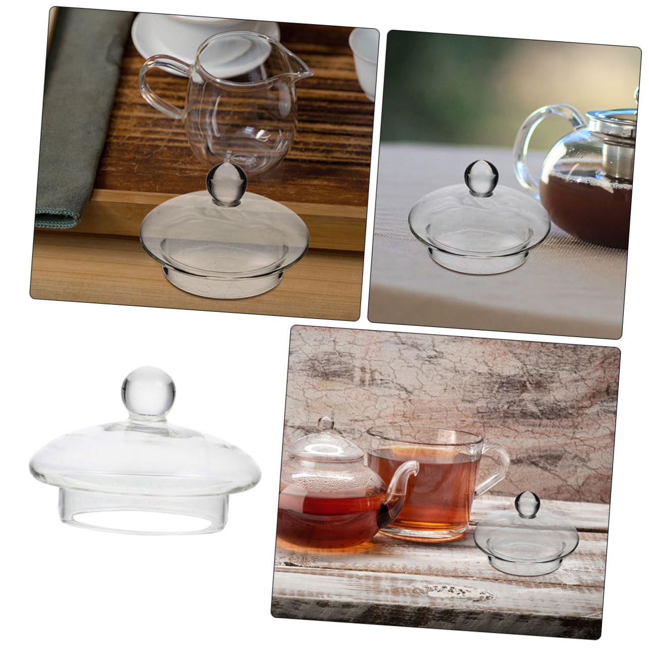 Cabilock Tapa De Tetera De Vidrio Reemplazo Para Tetera De Accesorio Decorativo Tapa Transparente Para Té Para Uso Familia Y Camping
