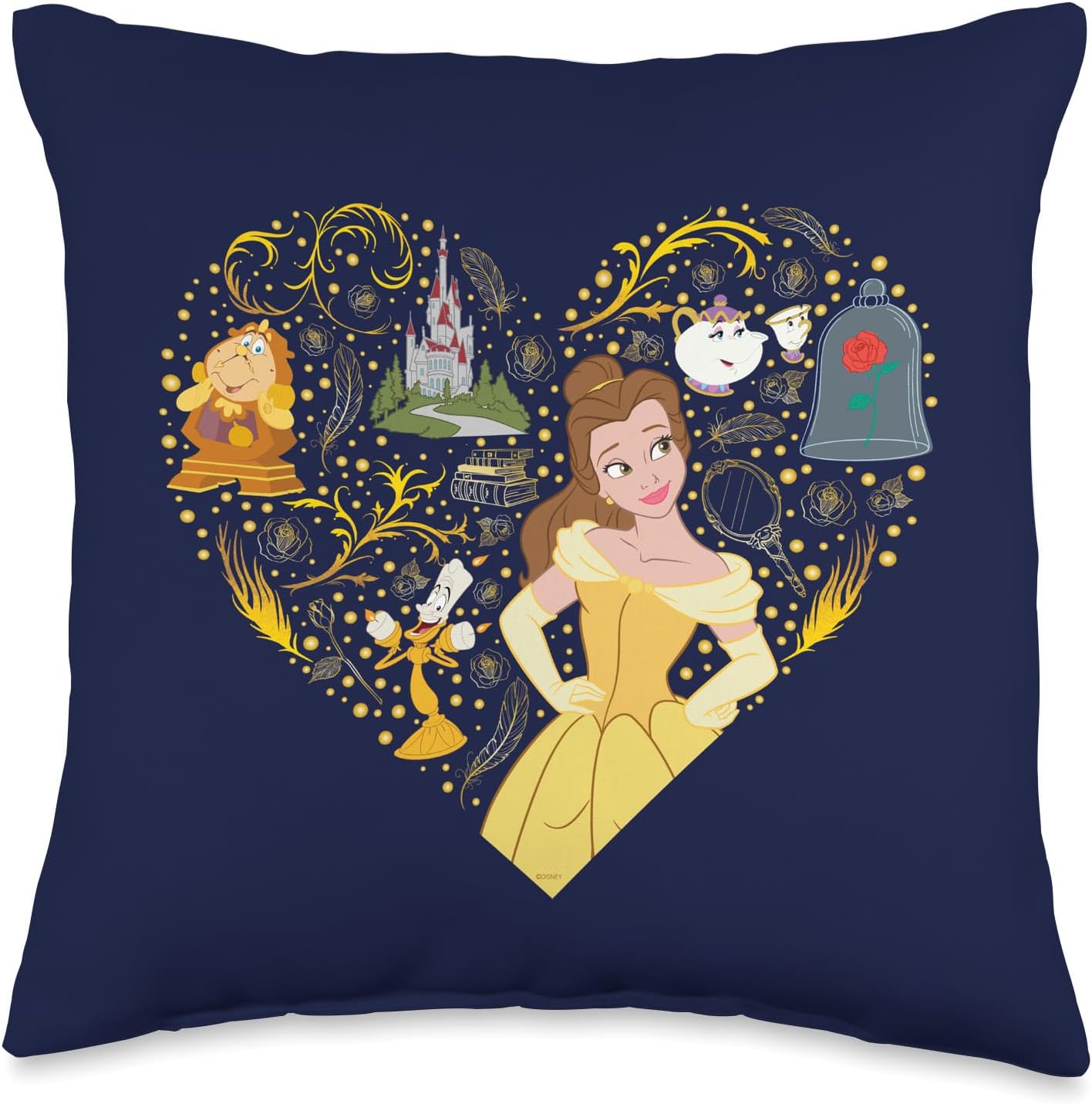 Disney Princess Belle Enchanted Heart Throw Pillow