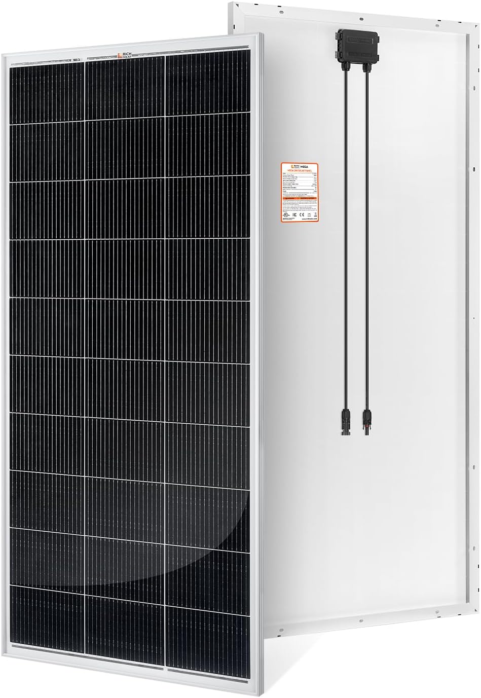 RICH SOLAR 200 Watt 12 Volt 18BB Cell Monocrystalline Solar Panel N-Type Cells High Efficiency Solar Module for RV Trailer Camper Marine Off Grid