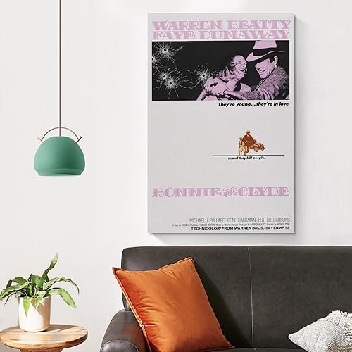 Miniatura 4 de Bonnie And Clyde Movie Warren Beatty Faye Decor Wall (12) Lienzo Pintura Póster de arte de pared para dormitorio, sala de estar, decoración de 20 x