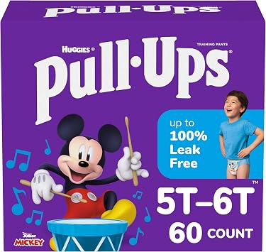 Pull-Ups Boys Potty Training Pants, Size 5T-6T Training Underwear 46+ lbs, 60 Count