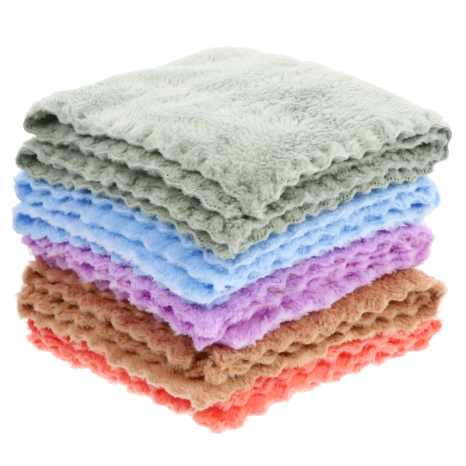 BESPORTBLE 10Pcs Fleece Bath Towels for Newborns and Reusable Wipes and Washcloths Gentle Delicate Skin Multi Use Face and Bath Towels