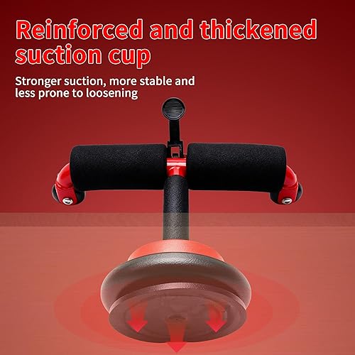 Miniatura 5 de Rodillo multifuncional para abdominales con bandas de resistencia y rodillera, rueda de ejercicio abdominal desmontable con barra de succión para