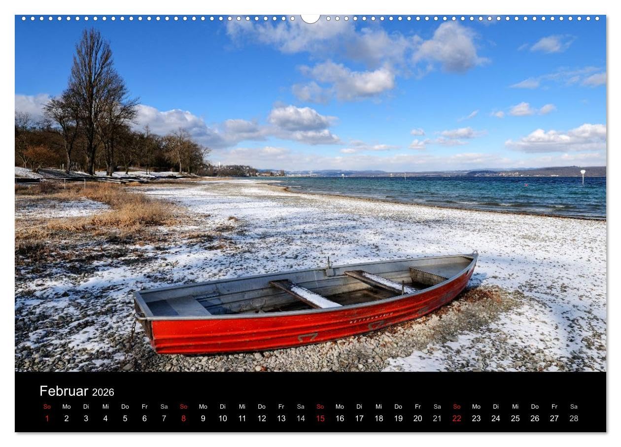 Bodensee - Uferlandschaften im schönsten Licht 2026 (hochwertiger Premium Wandkalender 2026 DIN A2 quer), Kunstdruck in Hochglanz: Monatskalender mit Bildern eines Jahres vom Bodensee (CALVENDO Orte)