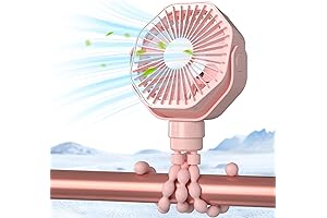 Mini Fan Stroller, Portable Desk Fan Battery, 3-Speed Personal Travel, Rechargeable Flexible...