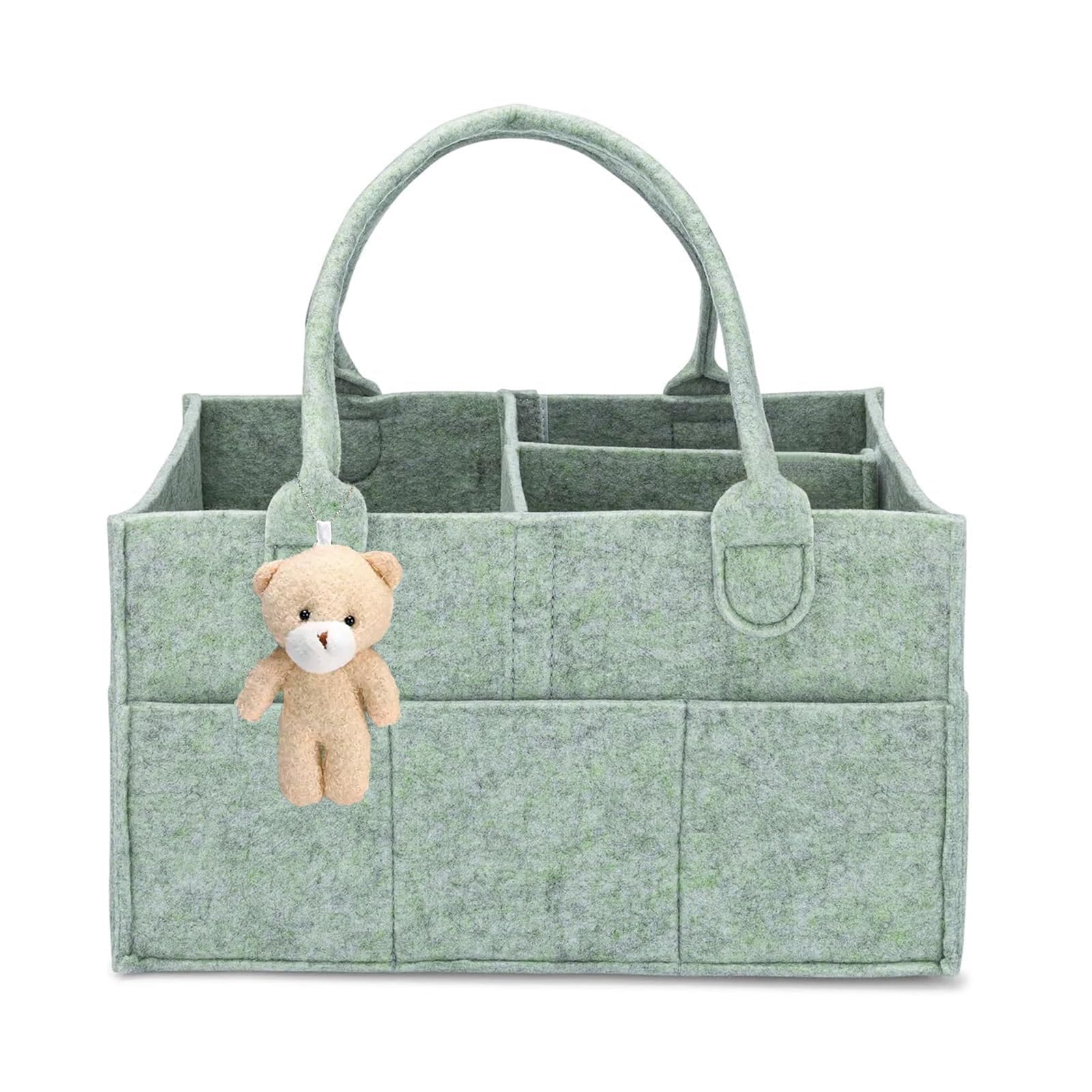 Generisch Baby Organizer Wickeltisch，Wickel Organizer，Diaper Caddy Organizer，Windeltasche FüR Unterwegs，Plush Wrap Organiser，Baby Nappy Caddy Organiser (33 * 23 * 18grün)