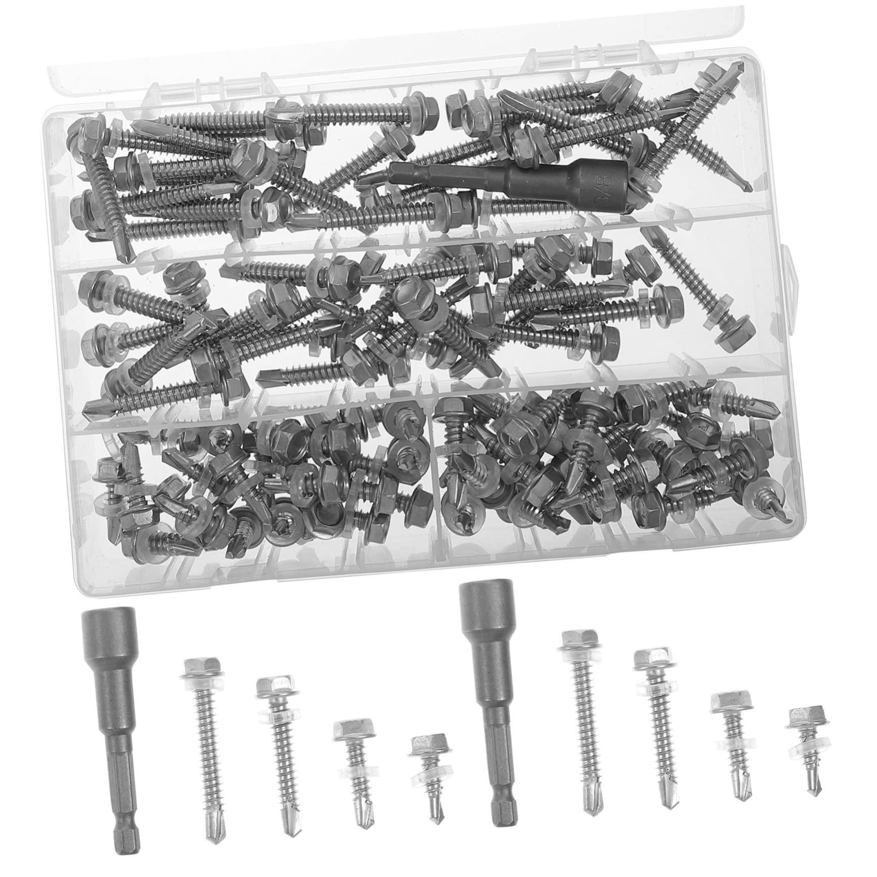 Vis hexagonales en acier kit de 100 pièces haute résistance anti-desserrage