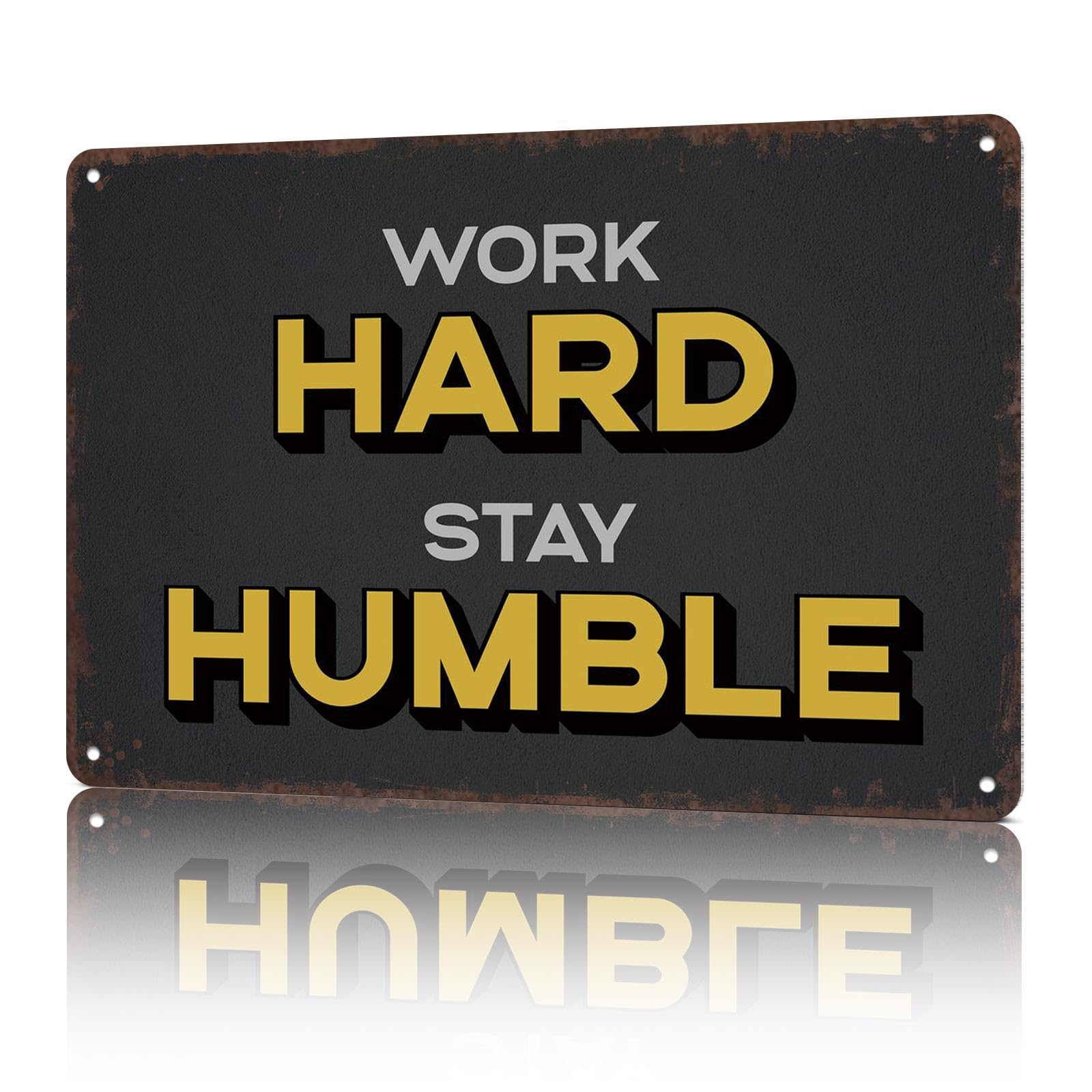 Vintage Metal Signs Posters Work Hard Stay Humble Wall Art Decor 8X12inch