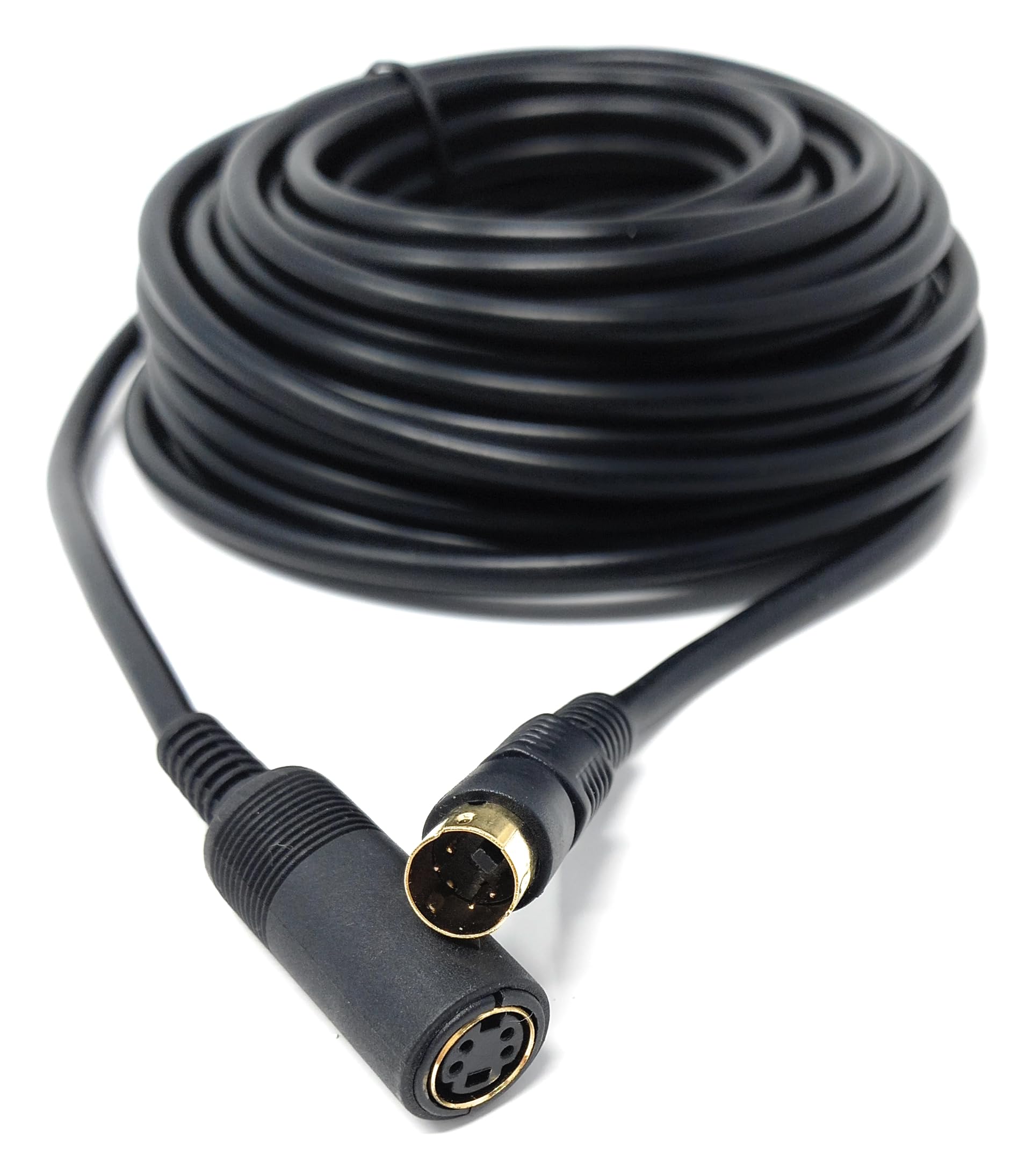 DRUT Câble d'extension S-Vidéo de 10 m, Cordon d'alimentation Mini Din 4 Broches (mâle à Femelle) 33 Pieds