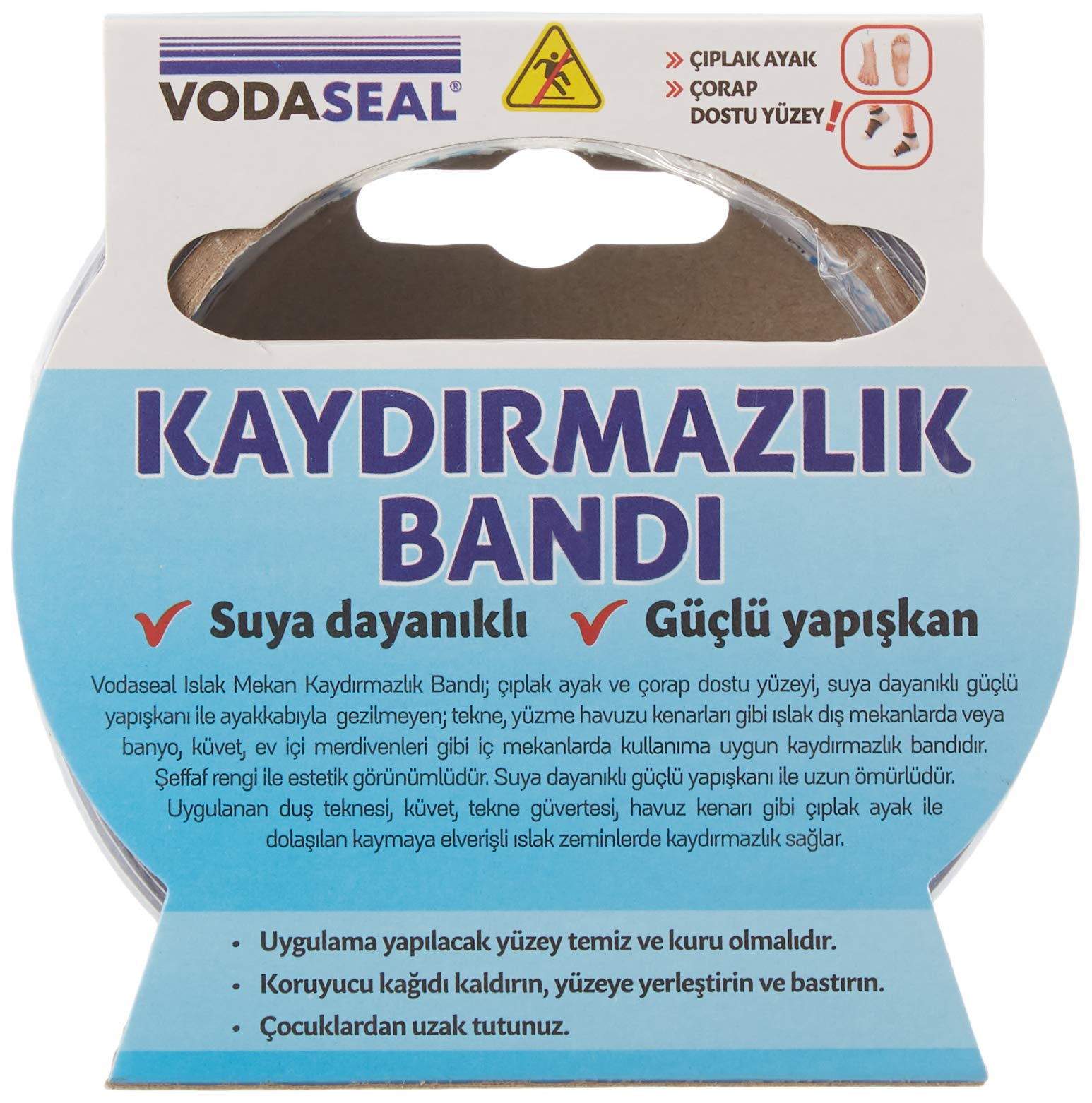 Vodaseal Islak Mekan Kaydırmazlık Bandı, 36mmx2.5, Şeffaf