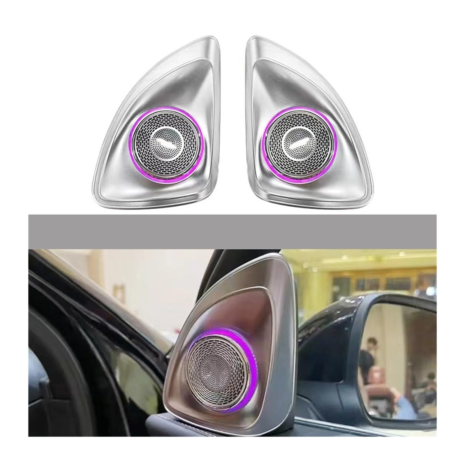 XCZPRKMXY 64 Color 4D Rotating Tweeter Compatible with Mercedes-Benz GLC Class W254 2023 4D Rotating Tweeter Atmosphere Light