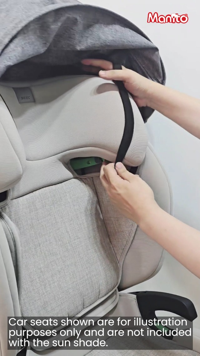 Manito Sun Shade Extender/Auxiliary Canopy for Car Seat (Black Grey) : Baby