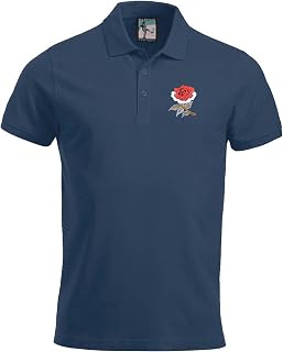 Old School Football England Retro Rugby Polo Embroidered Logo