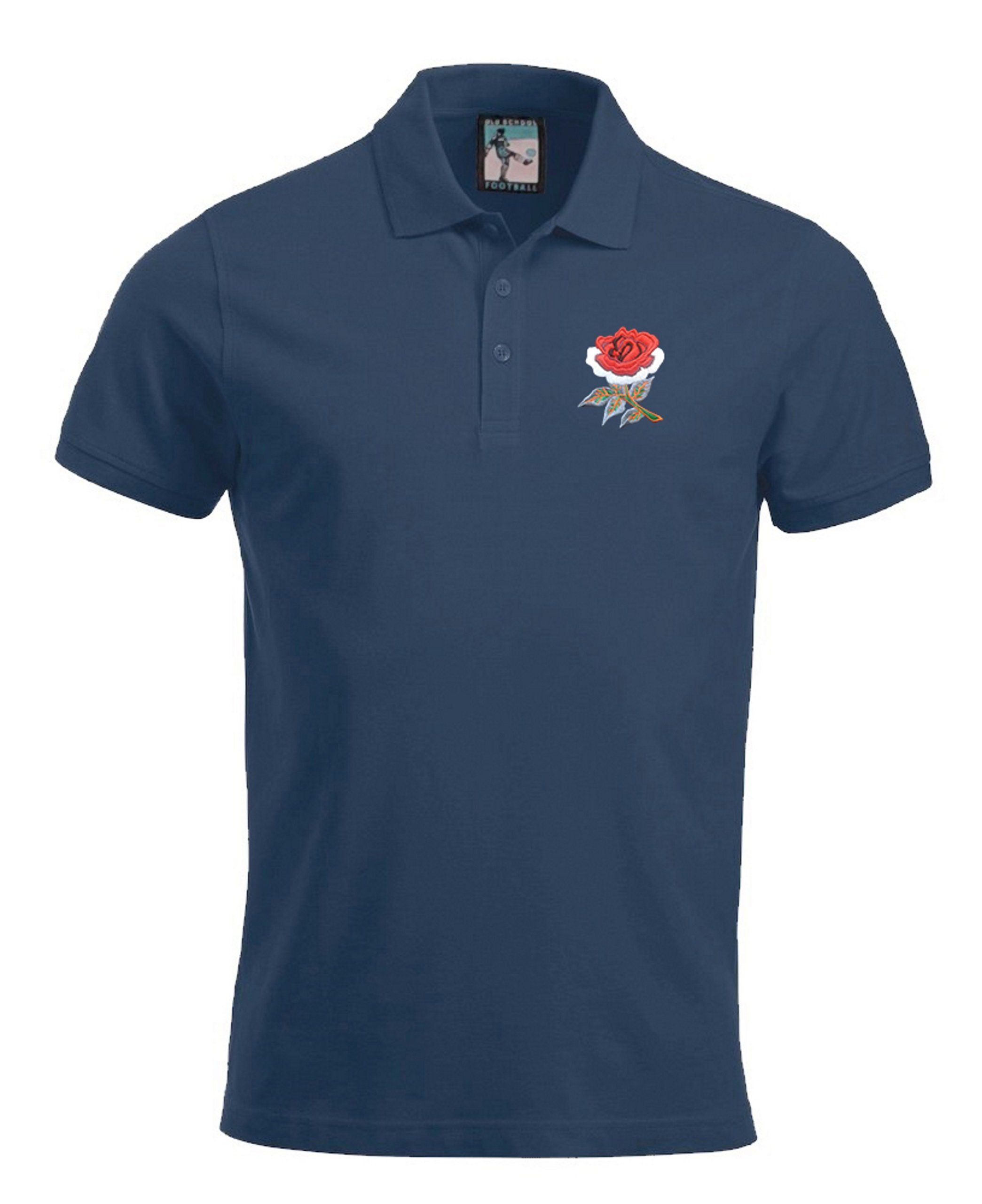 Old School Football England Retro Rugby Polo Embroidered Logo