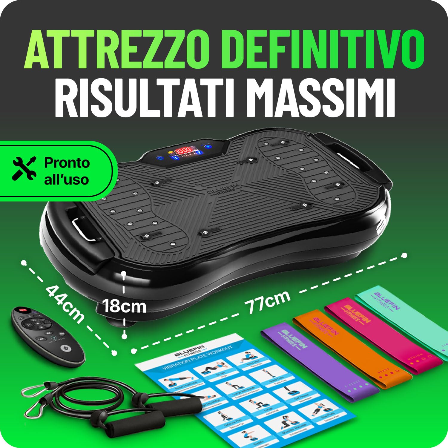 Bluefin Fitness Pedana Vibrante l'allenamento di tutto il corpo Macchina per l’esercizio fisico con le vibrazioni