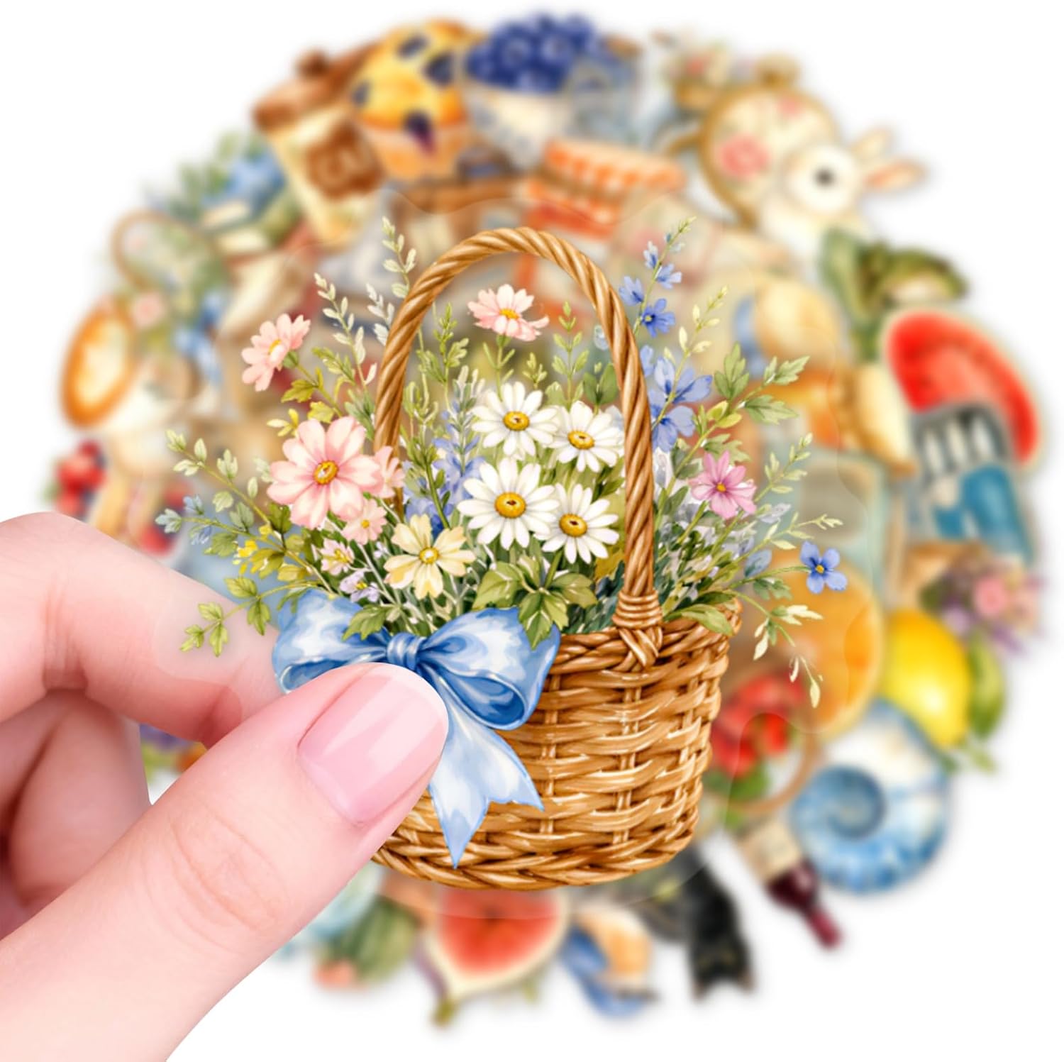 50Pcs Cottagecore Aesthetic Waterproof PET Transparent Sticker for Journal image 5