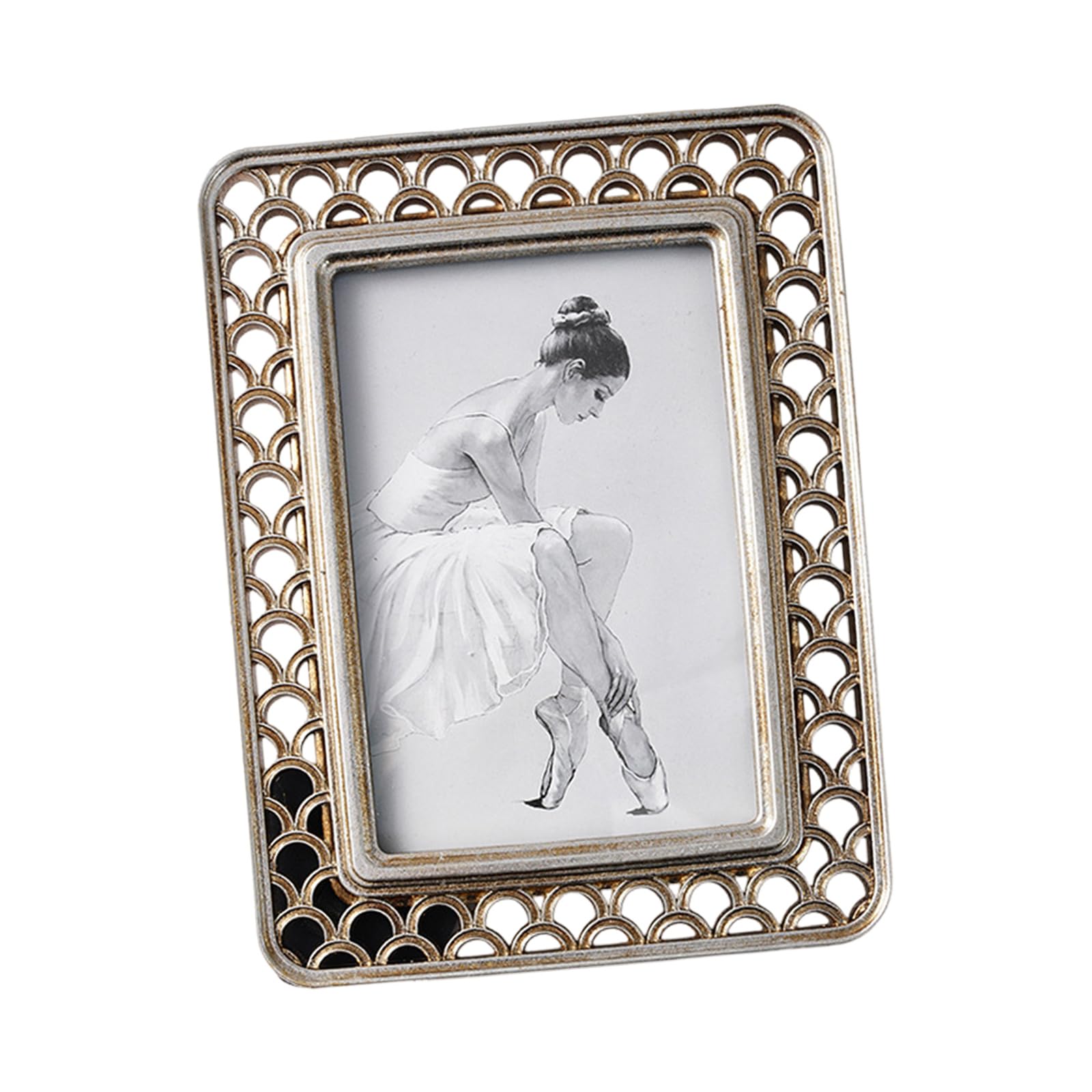 APGLSXY Artistic Fish Scale Pattern Picture Frame Resin Decorative Decoration Photo Frame for Living Room Bedroom European Fish Scale Pattern Resin Photo