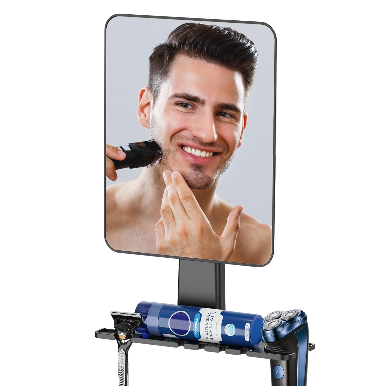 Jobsonslates Shower Mirror Fogless for Shaving Fogless Mirror for Shower with Razor Holder NO-Drilling Removable Shatterproof Waterproof with