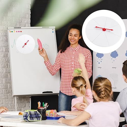 Miniatura 7 de Vaguelly Rueda de premio blanca Diy Rueda de premio de pared en blanco, 7 ranuras borrable, mesa giratoria de lotería, rueda de ruleta para feria