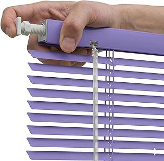No Drill Mini Blinds Aluminum Venetian Blinds,Room Darkening Horizontal Window Blinds for Home, Waterproof Anti-uv Blind Shades for Indoor Windows Bedroom Kitchen Office Bathroom(Navy Blue)