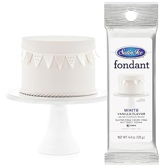 Satin Ice Fondant for Cake Decorating, White 4.4 Ounce