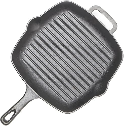 Vista 11 de Home Basics Sartén de hierro fundido de 12 pulgadas (negro) para panqueques, carne y pescado, sartén grande para estufa y fogata, antiadherente