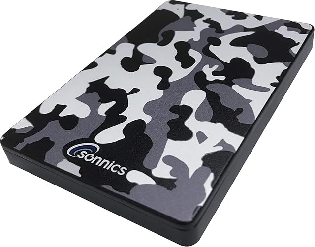 Sonnics 1TB Grey Camo External Portable Hard drive type C USB 3.1 Compatible with Windows PC, Mac, Smart tv, XBOX ONE/Series X & PS4 /PS5