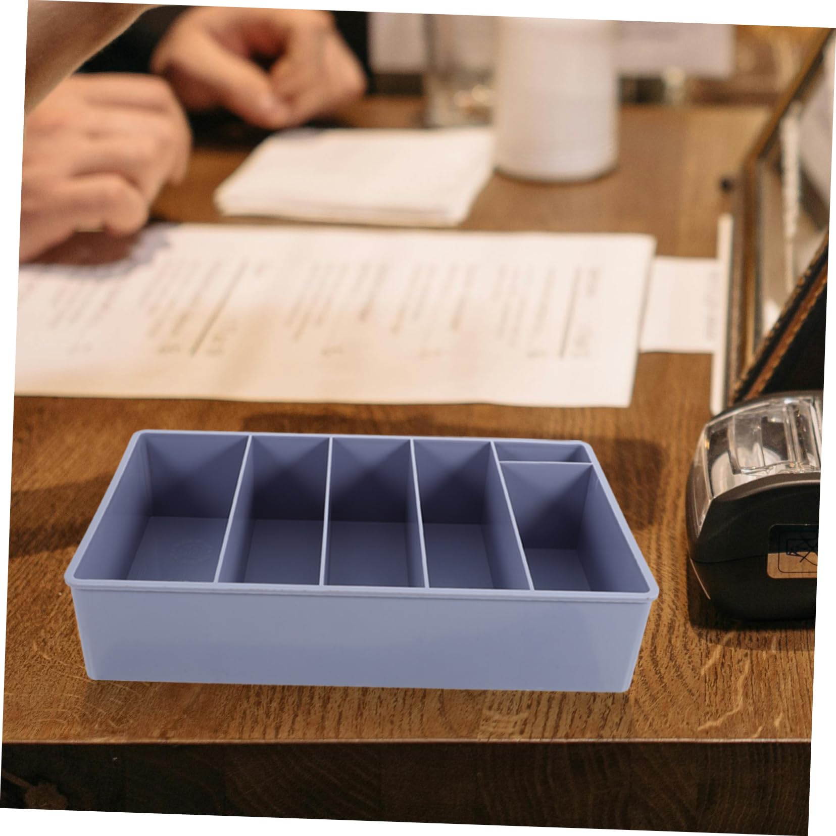 VILLCASE 4piezas Bandeja De Almacenamiento De Dinero Dividida Organizador De Monedas y Billetes Para Supermercados Restaurantes y Tiendas Caja Registradora Vertical Compartimentos Fijos