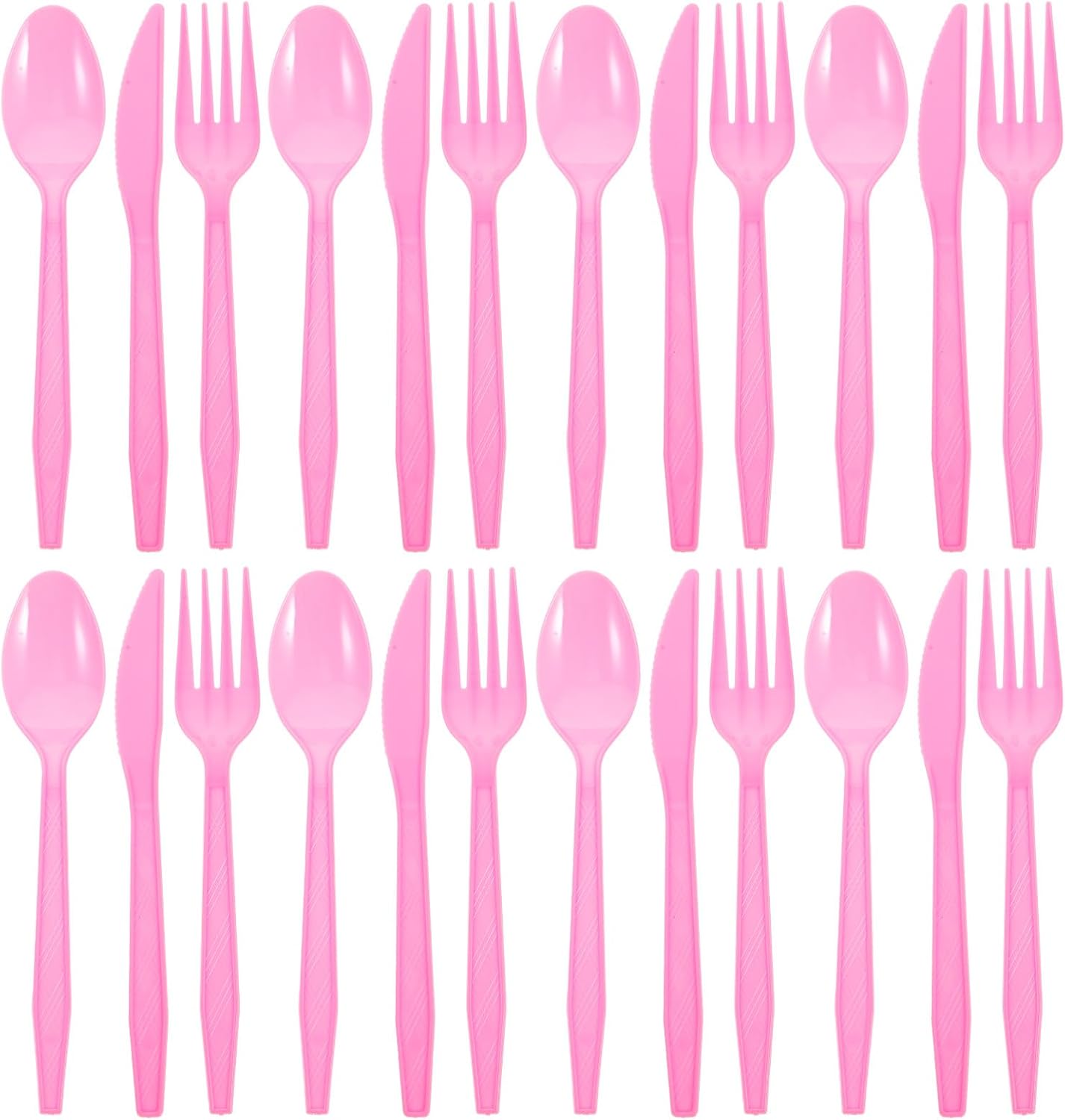 FUOYLOO Disposable Dinnerware Set 36pcs (12 Spoons, 12 Forks, 12 Knives) Plastic Party Cutlery Kit Single Use Tableware for Outdoor Events and Catering