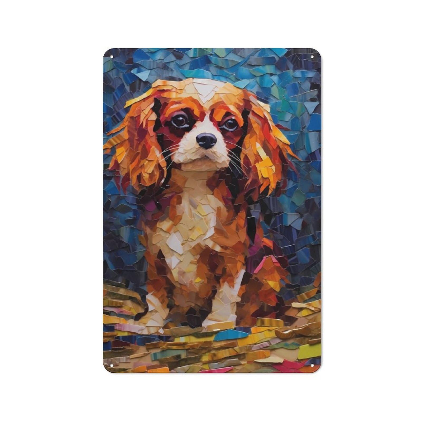 Junmoney Cavalier King Colorful Retro Metal Wall Sign 30X20cm With For Bar Or Restaurant, Gift Idea For A New Home And Metal Sign Collection